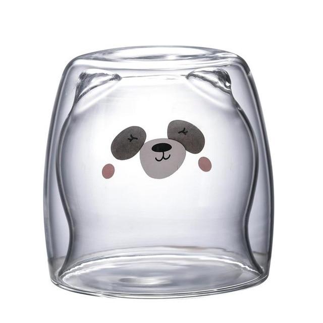 3D Lovely Panda Glass