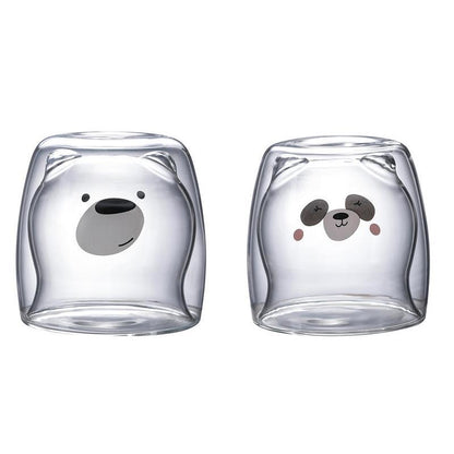 3D Lovely Panda Glass