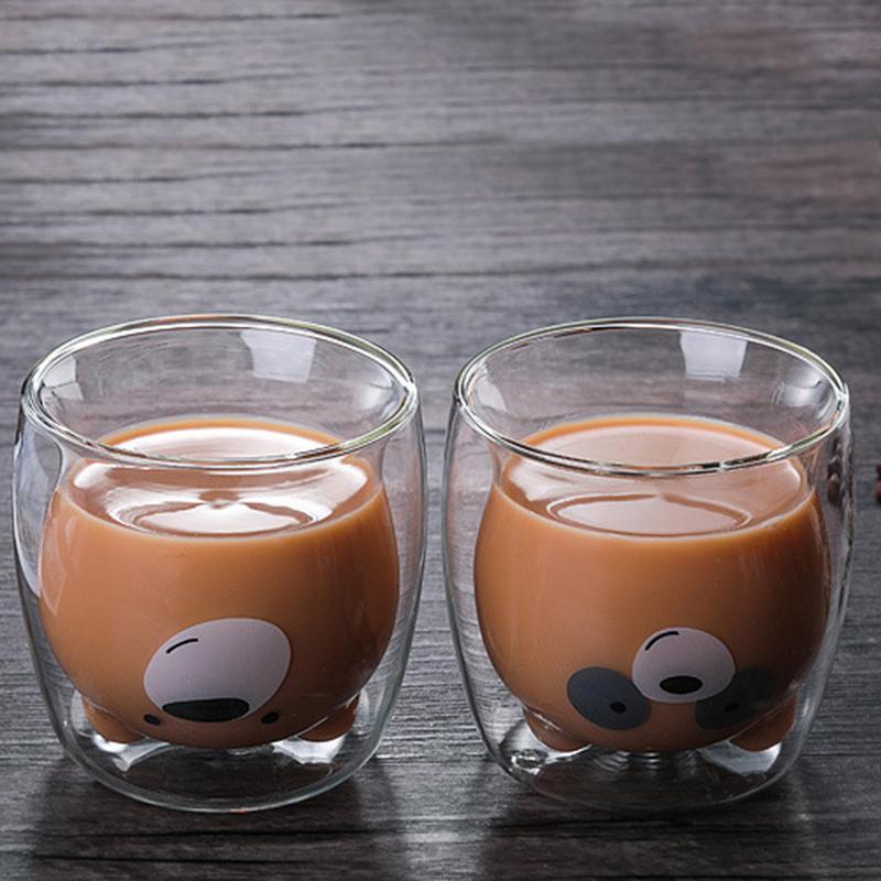 3D Lovely Panda Glass