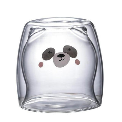 3D Lovely Panda Glass